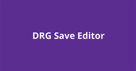 comrobertnunnDRG-Save-Editor) says in the description that adding overclocks is not possible right . . Drg save editor